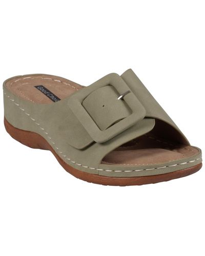 Gc Shoes Hamden Buckle Comfort Flat Sandals - Gray