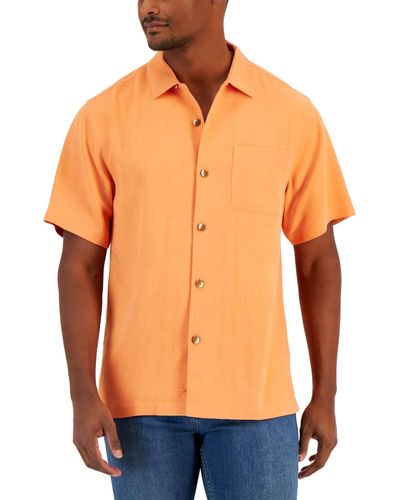 Tommy Bahama Al Fresco Tropics Silk Short-sleeve Shirt - Orange