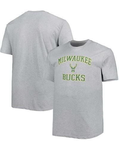 Profile Milwaukee Bucks Big And Tall Heart & Soul T-shirt - Gray