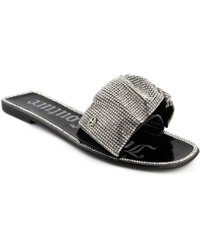 Juicy Couture Hollyn Embellished Slip-on Slide Sandals - Black