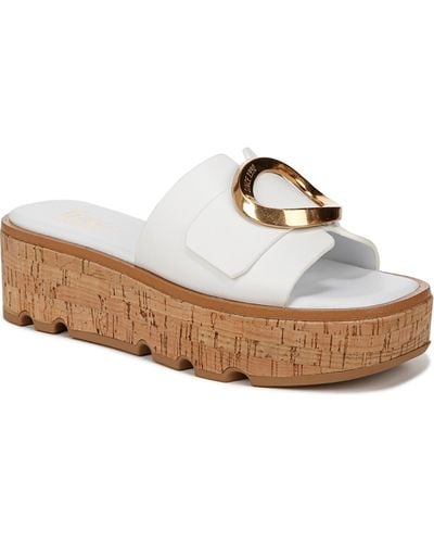Franco Sarto Hoda Platform Slide Sandals - White