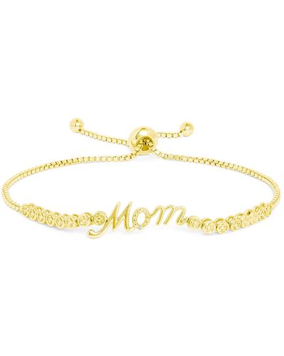 Macy's Diamond Accent Mom Adjustable Bolo Bracelet - Metallic