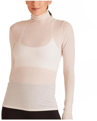 Alala Regular Size Washable Cashmere Turtleneck Long Sleeve T-shirt - White
