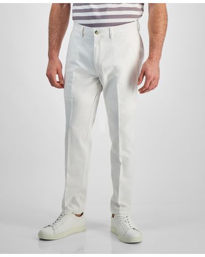 Kenneth Cole Slim-fit Linen Pants - Gray