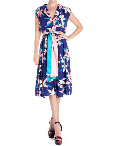Meghan Fabulous Honeysuckle Midi Dress - Blue