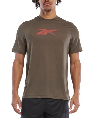 Reebok Vector Performance Short Sleeve Logo Graphic T-shirt - Brown