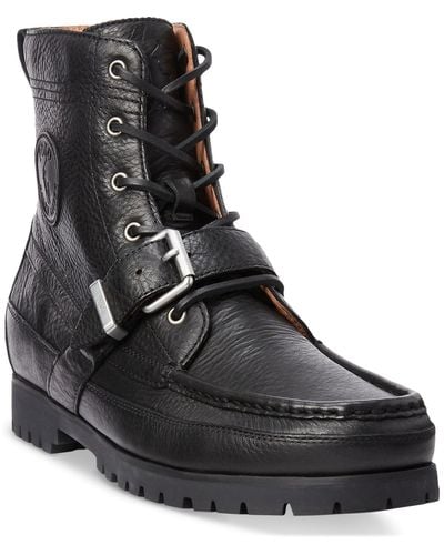 Polo Ralph Lauren Ranger Tumbled Leather Boot - Black