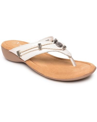 Minnetonka Silverthorne 360 Thong Sandals - White