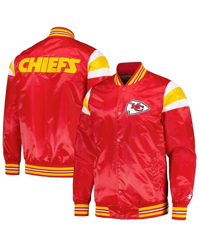 Starter Kansas City Chiefs Satin Full-snap Varsity Jacket - Red