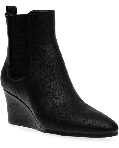 Anne Klein Valore Pointed Toe Wedge Booties - Black