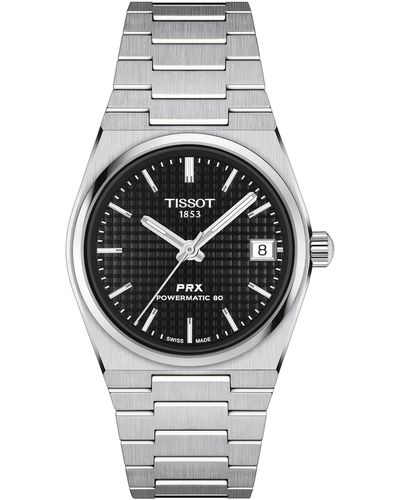 Tissot Swiss Automatic Prx Powermatic 80 Stainless Steel Bracelet Watch 35mm - Gray