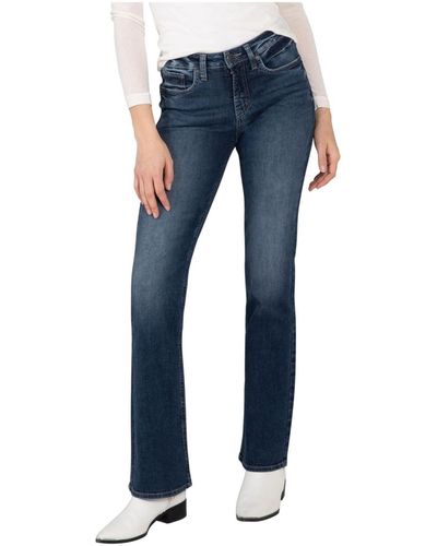 Silver Jeans Co. The Curvy High Rise Bootcut Jeans - Blue