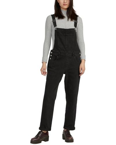Silver Jeans Co. baggy Straight Leg Overalls - Black