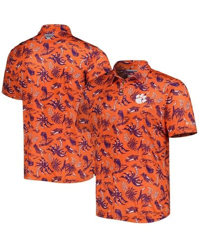 Columbia Clemson Tigers Super Terminal Tackle Omni-shade Polo Shirt - Red