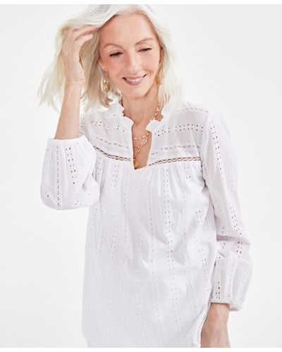 Petite White Blouses