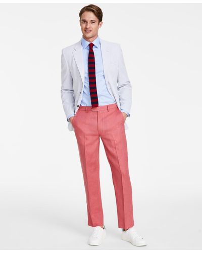 Nautica Modern-fit Linen Dress Pants - Red