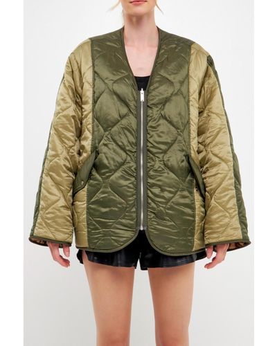 English Factory Over Quilted Jacket - Green