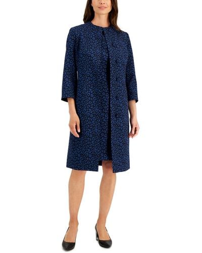 Nipon Boutique Topper Jacket & Sleeveless Sheath Dress - Blue