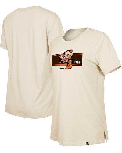 KTZ Cleveland Browns Third Down Historic T-shirt - Natural
