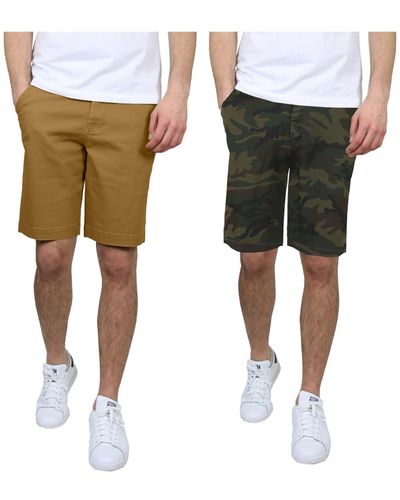 Galaxy By Harvic 5 Pocket Flat Front Slim Fit Stretch Chino Shorts - Multicolor
