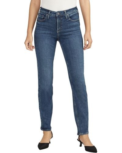 Silver Jeans Co. Infinite Fit Mid Rise Straight Leg Jeans - Blue
