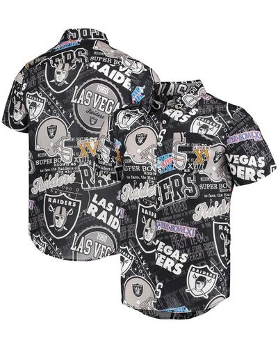 FOCO Las Vegas Raiders Thematic Button-up Shirt - Black