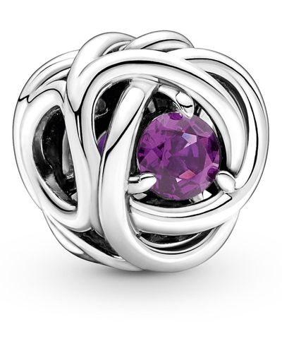 PANDORA Crystals February Eternity Circle Charm - Purple