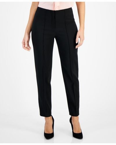 Anne Klein Fly-front Hollywood Waist Pants - Black