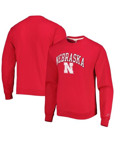 League Collegiate Wear Nebraska Huskers 1965 Arch Essential Pullover Sweatshirt - Red