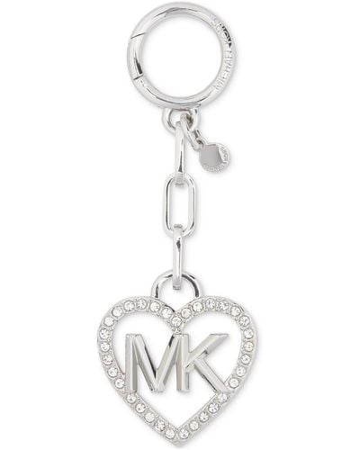 Michael Kors Michael Charms Metal Mk Heart Pave Key Charm - White