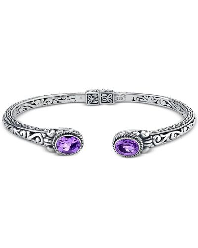 Macy's Amethyst Scrollwork Cuff Bracelet (3-5/8 Ct. T.w. - Purple