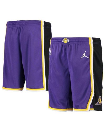 Nike Big Boys And Girls Los Angeles Lakers Statement Swingman Shorts - Purple