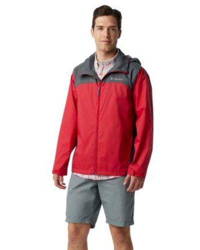 Columbia Glennaker Lake Rain Jacket With A Classic Rapid River Short Sleeve Shirt - Red