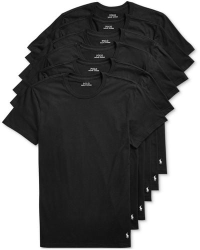 Polo Ralph Lauren 5+1 Free Bonus Classic-fit Crewneck Undershirts Pack - Black