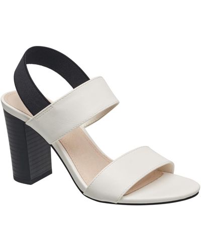 French Connection Dakota Double Band Sling Back High Heel Sandals - White