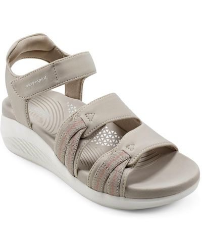 Easy Spirit Weber Round Toe Strappy Casual Sandals - Gray