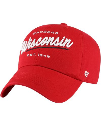 '47 Wisconsin Badgers Sidney Clean Up Adjustable Hat - Red