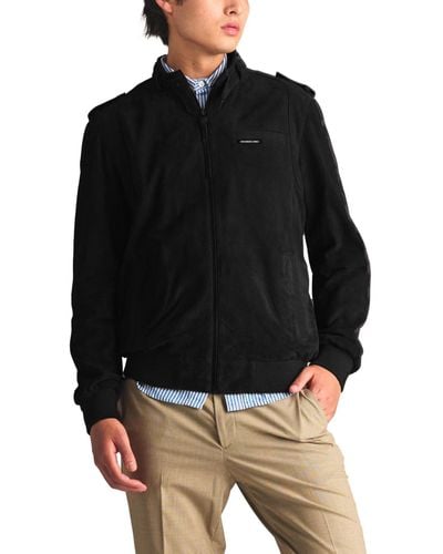 Members Only Soft Suede Leather Iconic Jacket - Black