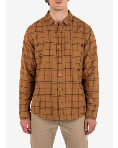 Hurley Portland Flannel Long Sleeve Shirt - Brown
