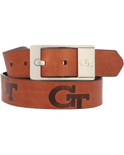 Eagles Wings Georgia Tech Yellow Jackets Brandish Leather Belt - Brown