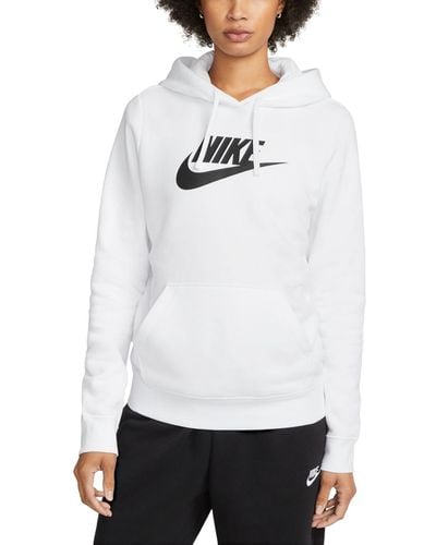 Nike Sportswear Club Fleece Logo Pullover Hoodie - White