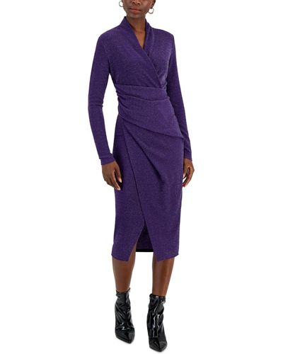 Rachel Roy Bret Jersey Faux-wrap Midi Dress - Purple