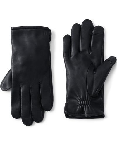 Lands' End Cashmere Lined Ez Touch Leather Glove - Black