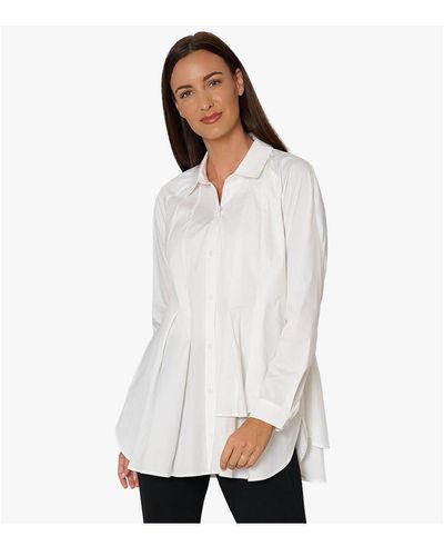 Stella Carakasi Button-front Shirt Top Sensation Tunic - White