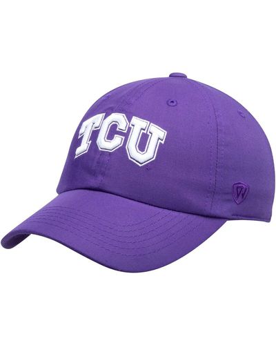Top Of The World Tcu Horned Frogs Primary Logo Staple Adjustable Hat - Purple