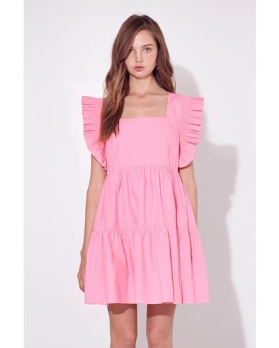 English Factory Ruffled Dress - Pink