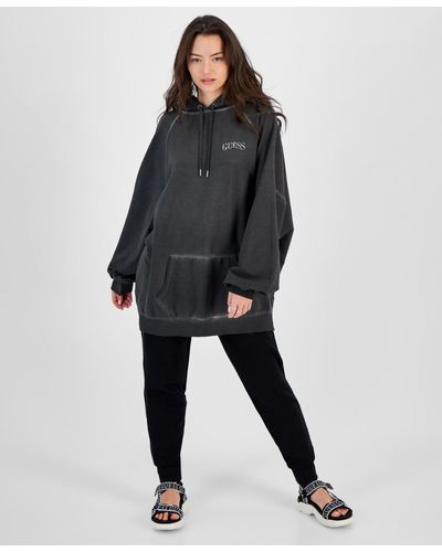Guess Rose Oversized Hoodie - Black