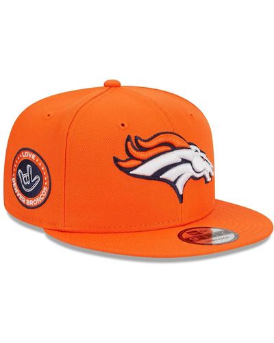 KTZ And Denver Broncos The Nfl Asl Collection By Love Sign Side Patch 9fifty Snapback Hat - Orange