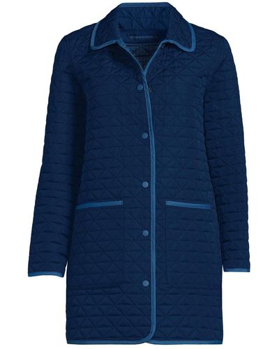 Lands' End Petite Insulated Reversible Barn Coat - Blue