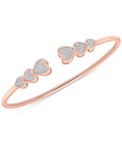 Wrapped in Love Diamond Hearts Cuff Bangle Bracelet (1/5 Ct. T.w. - Pink